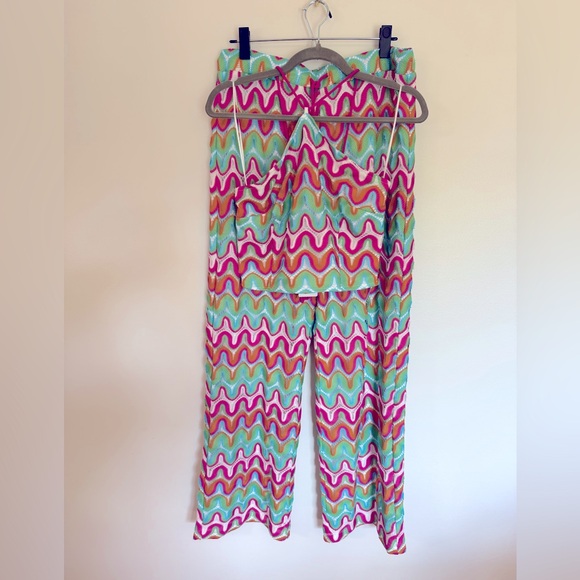 Colorful knit Halter top size L and pants size XL two piece set from Dillard’s - Picture 6 of 6